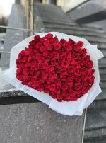 Букет з 101 троянди сорту Rhodos, 60 см - Зображення 2