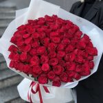 Букет з 101 троянди сорту Rhodos, 60 см