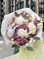 Букет з гортензій, еустоми та троянд - Зображення 2
